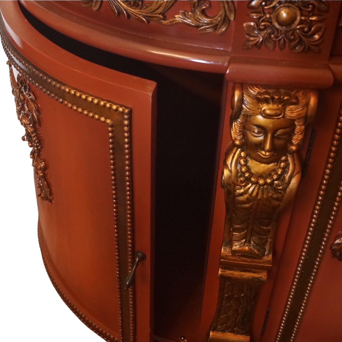 Monumentale Barock Kommode – Massivholz, Gold-Applikationen, Braun (XXL)