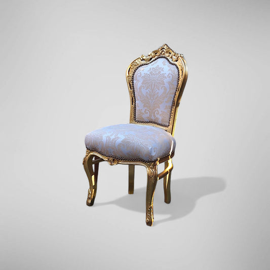Salon-Stuhl Rokoko: Akzentstuhl in Gold und Beige – Louis XV Stil