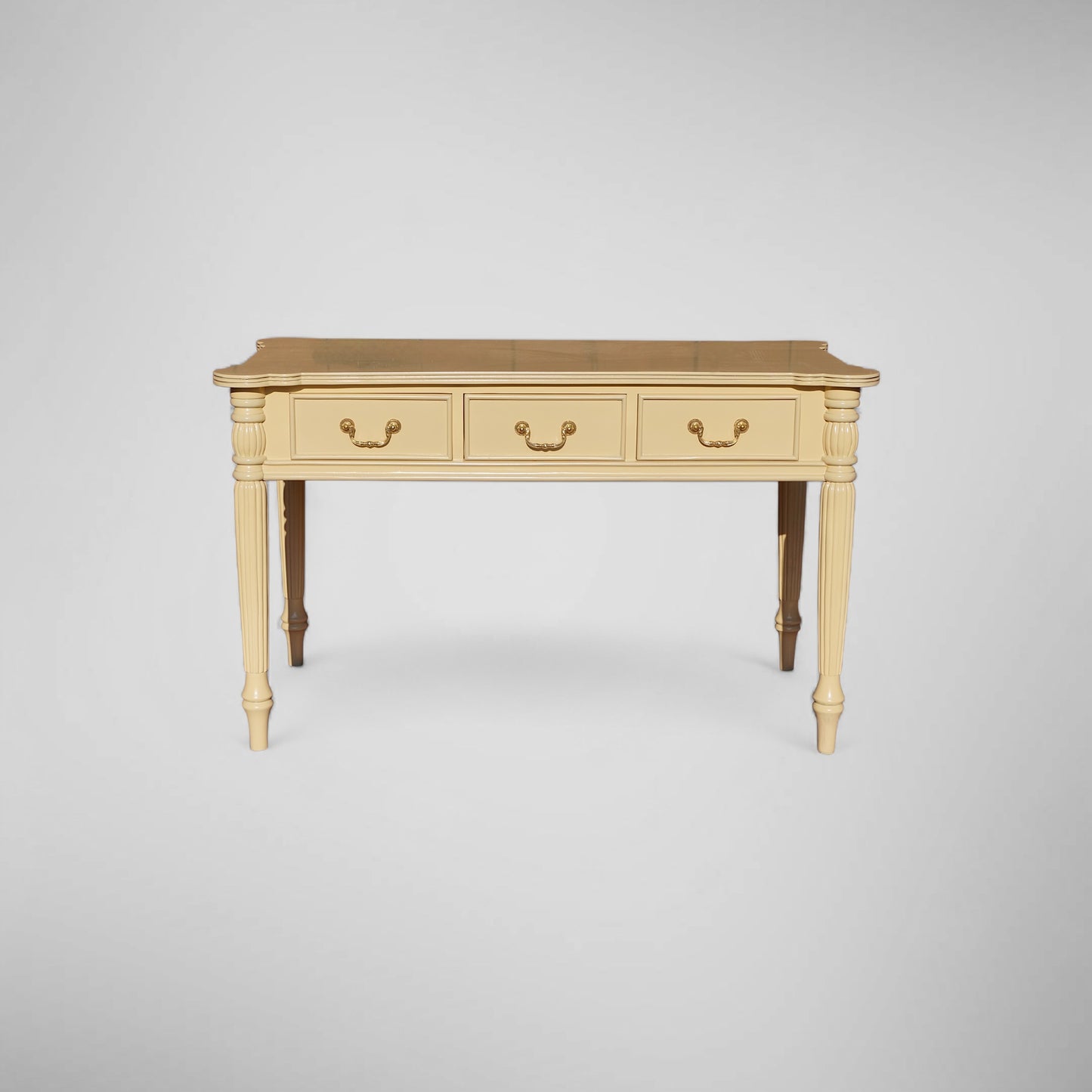 Louis XVI Schreibtisch – Beige, Mahagoni, Massivholz