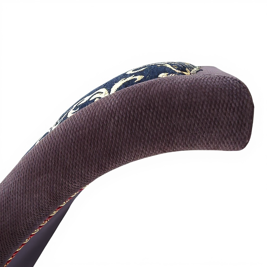 Drehbare Luxus-Chaiselongue 360° – Schwarz-Gold Brokat