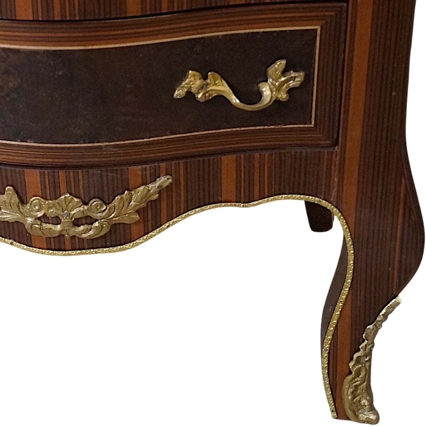 Erhabene Barock Kommode – Massivholz, Intarsien & Marmor (7 Schubladen)