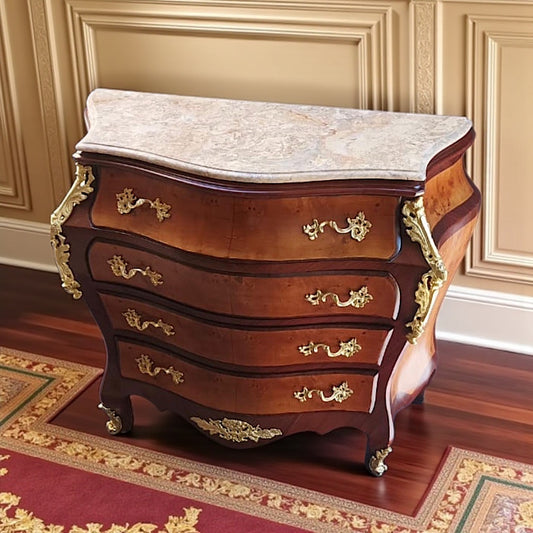 Majestätische Barock Anrichte | Massivholz, Intarsien & Gold-Details – Prachtvoll & Handgefertigt