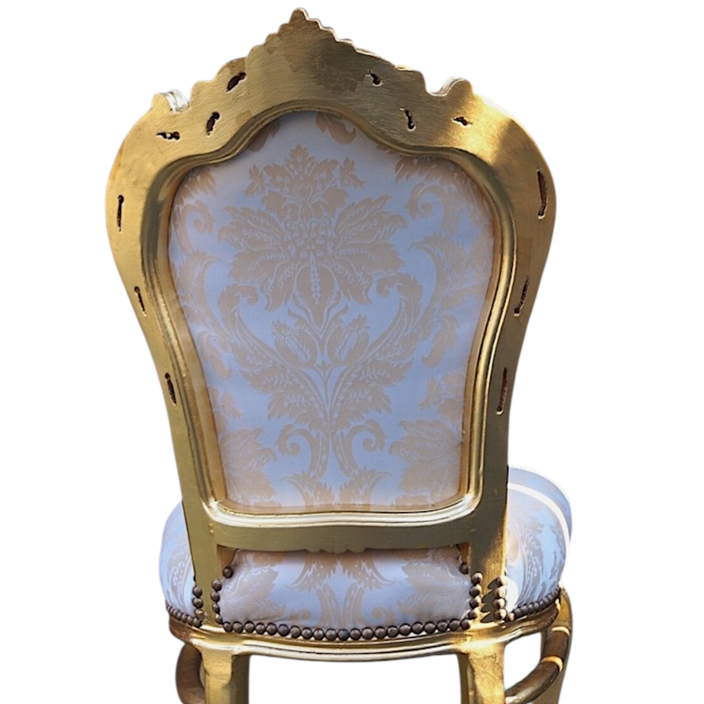 Salon-Stuhl Rokoko: Akzentstuhl in Gold und Beige – Louis XV Stil