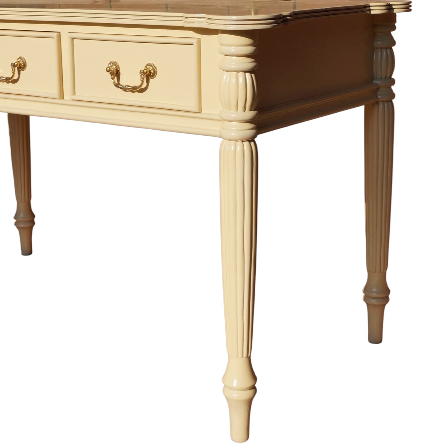 Louis XVI Schreibtisch – Beige, Mahagoni, Massivholz
