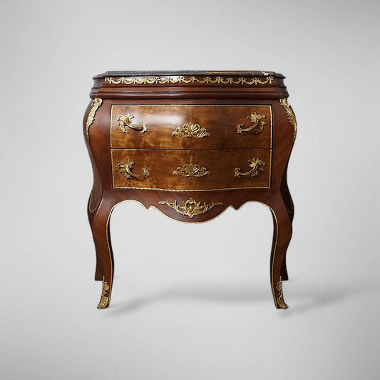 Exklusive Prunkvolle Barock Anrichte - Buchenholz, Intarsien & Bronze – Glanzvoll & Handgefertigt