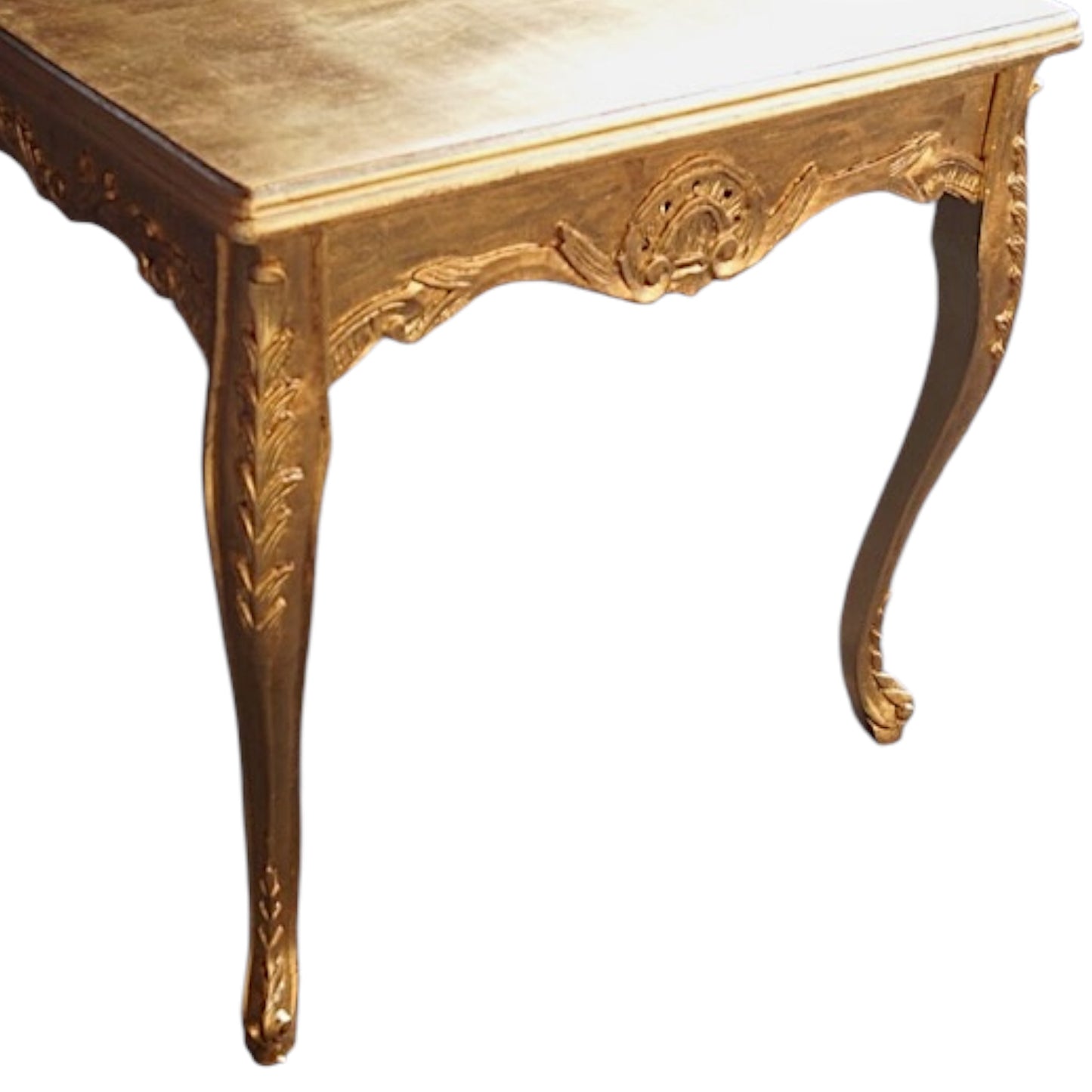 Barock Esstisch XXL – Massivholz, Vollständig Blattgold Vergoldet (200 cm)