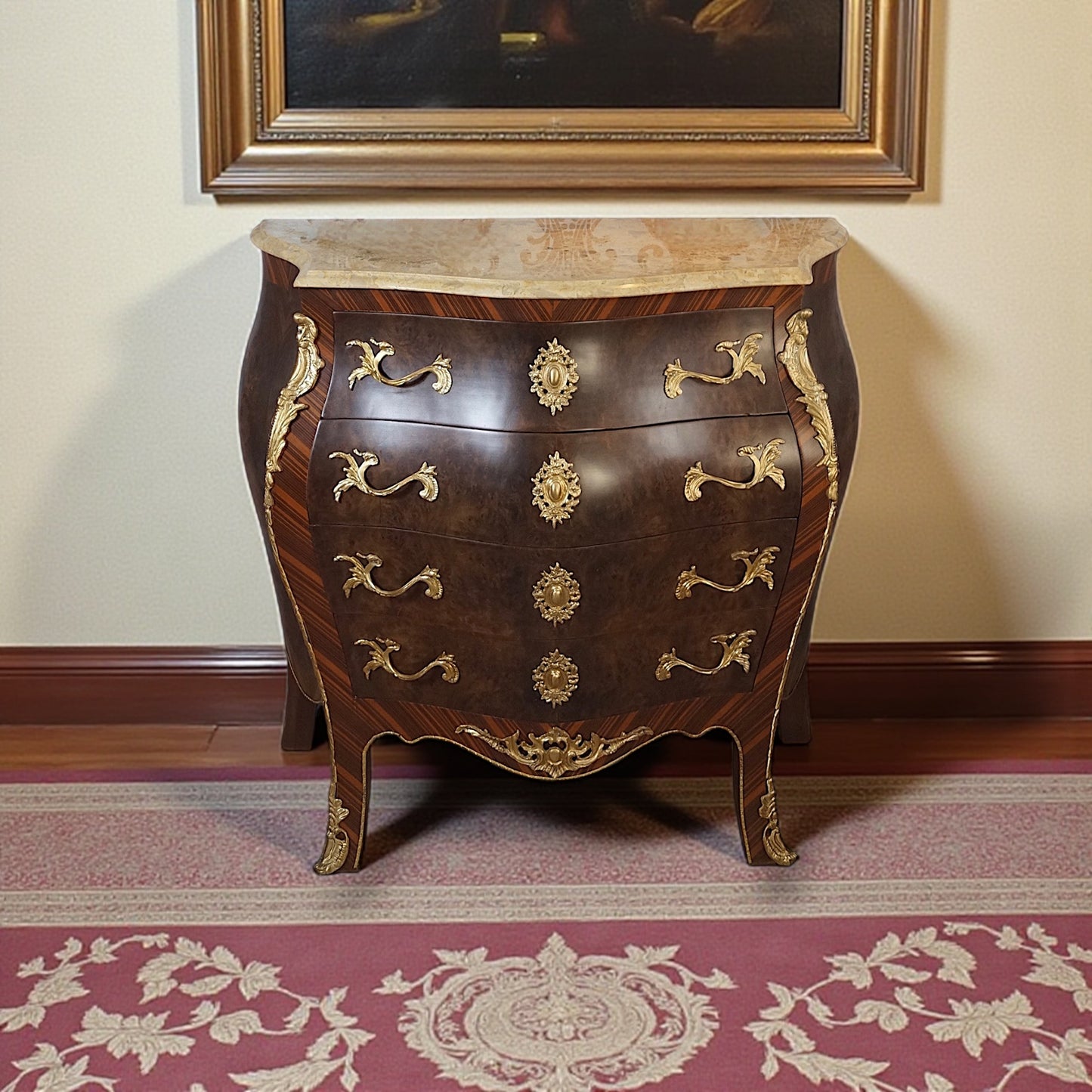 Exklusive Barock Kommode - Massivholz & Bronze-Details – Prunkvoll & Handgefertigt