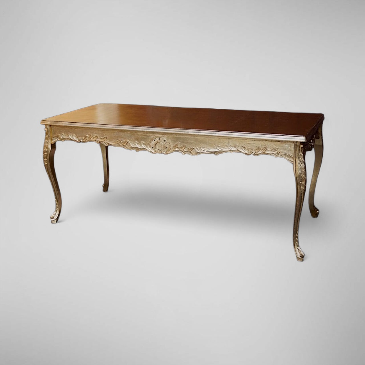 Barock Esstisch XXL – Massivholz, Vollständig Blattgold Vergoldet (200 cm)