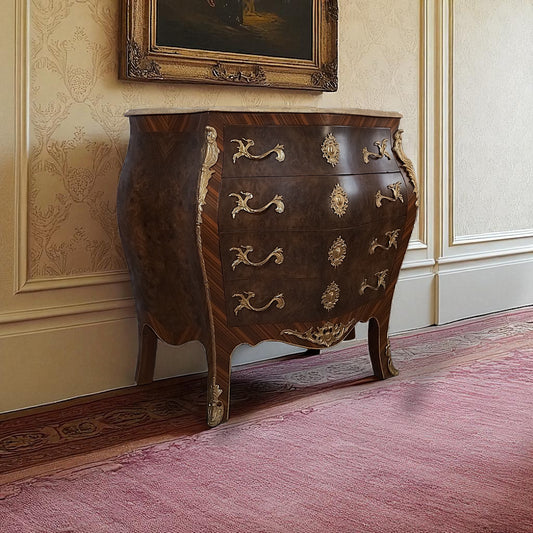 Exklusive Barock Kommode - Massivholz & Bronze-Details – Prunkvoll & Handgefertigt