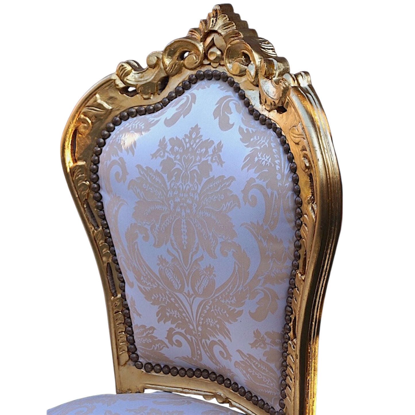 Salon-Stuhl Rokoko: Akzentstuhl in Gold und Beige – Louis XV Stil