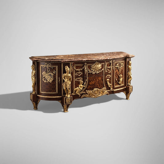 Exklusive Barock Anrichte „Versailles“ | Buchenholz & Bronze – Prunkvoll & Handgefertigt